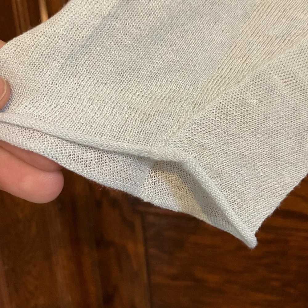 Eileen Fisher Light Blue Long Sleeve knit Top - Picture 9 of 12